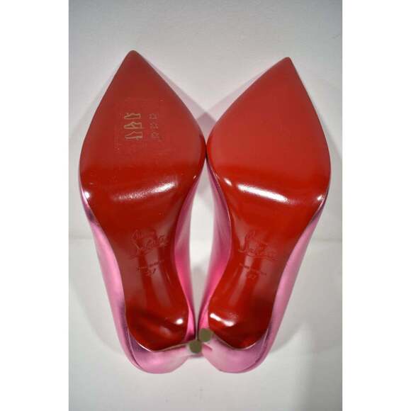 Christian Louboutin Hot Chick 100 Confettis Pink Leather Pointed Heel Pump 37 - Picture 12 of 12